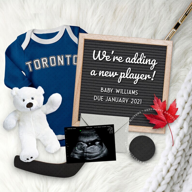 HOCKEY Baby Pregnancy Announcement for Social Media Digital Etsy