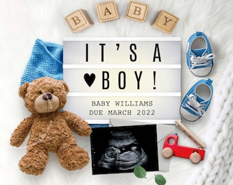 BOY Gender Reveal, Pregnancy Announcement idea, Personalized Baby Announcement for Social Media, It's a Boy Photo Image for Instagram