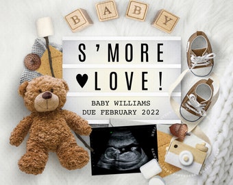 SMORE pregnancy announcement digital, Expecting Smore Love Baby Announce or Gender Reveal Idea. Social Media Pregnancy Announcement Idea