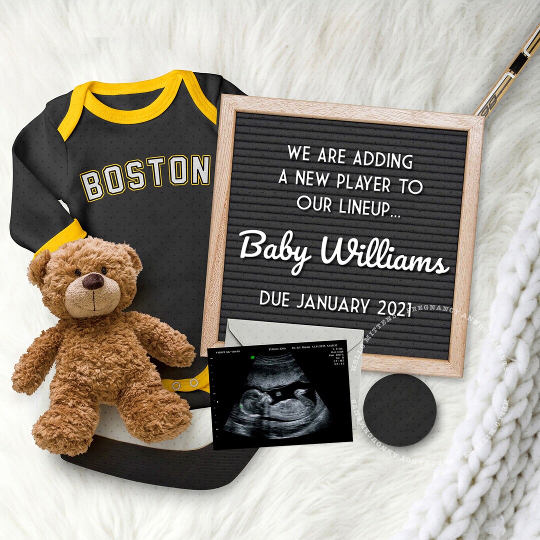 Pregnancy Announcement Digital / HOCKEY Baby / Post for Social Etsy