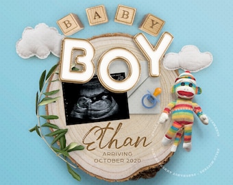 BOY Gender Reveal, Pregnancy Announcement idea, Personalized Baby Announcement for Social Media, It's a Boy Photo Image for Instagram