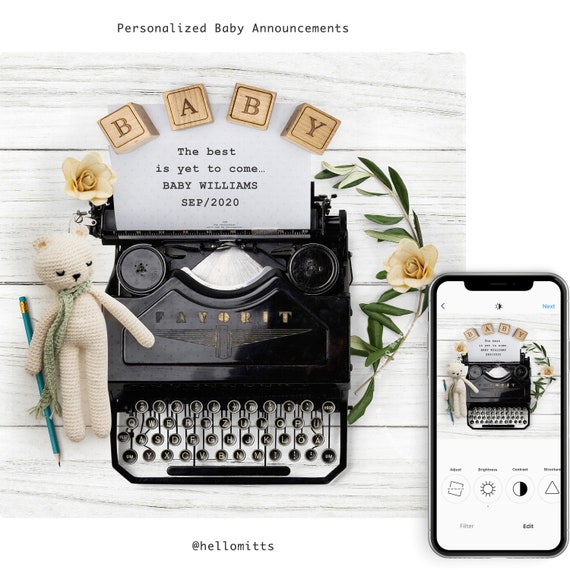 Download Retro Pregnancy Announcement Digital Personalized Baby Reveal Etsy