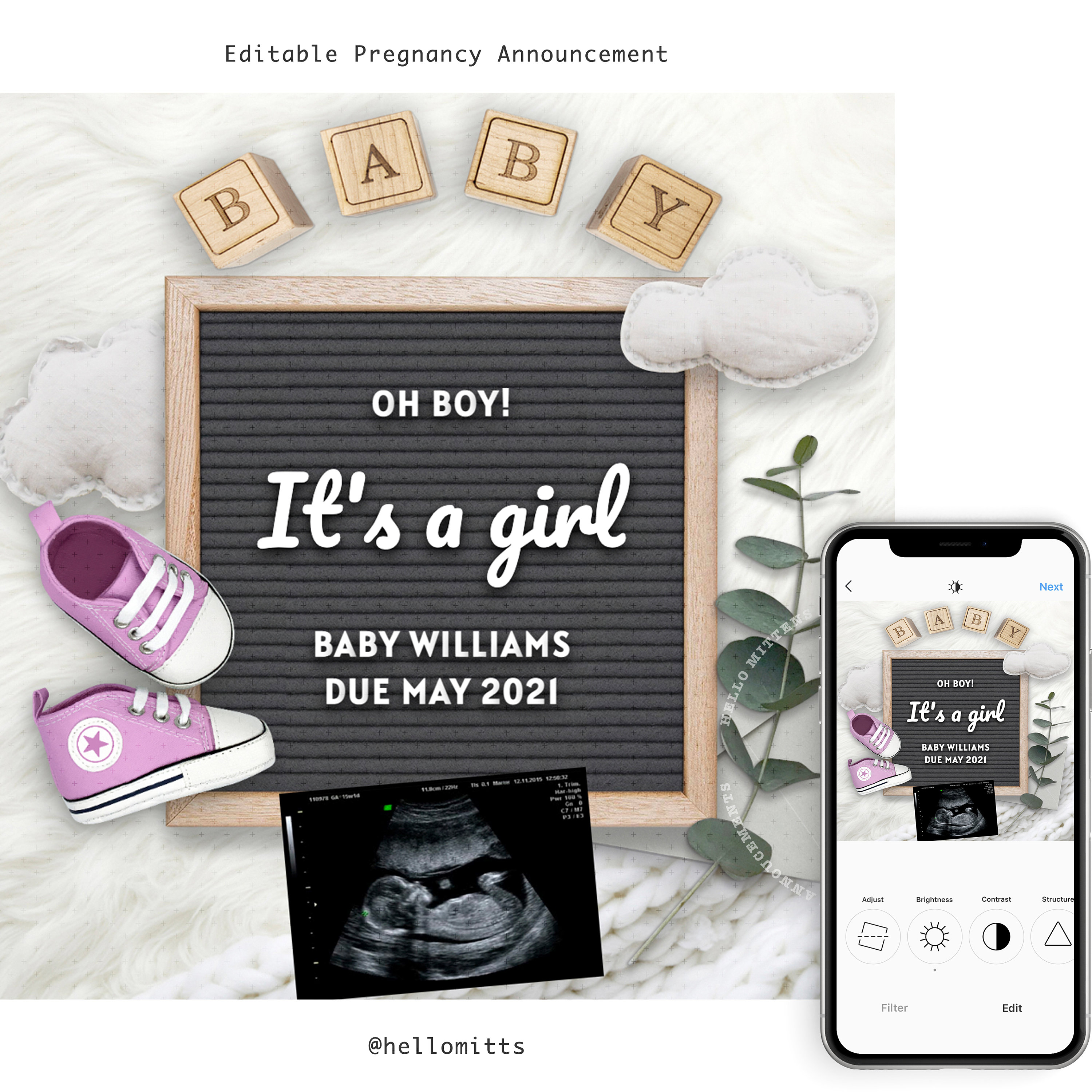 Editable Digital Pregnancy Announcement, DIY Gender Reveal Template for  Social Media, Pink and Blue Shoes Included, Baby Announce Idea. -   Canada