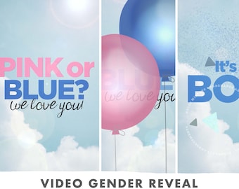 Virtual Gender Reveal, Animated Video, It's a BOY, Instant download, Digital announcement