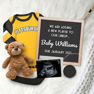 Annonce de grossesse Digital / HOCKEY Baby / Post pour les médias sociaux / Pittsburgh / Idée de révélation de genre / Photo Instagram / Couleurs de TOUTE ÉQUIPE