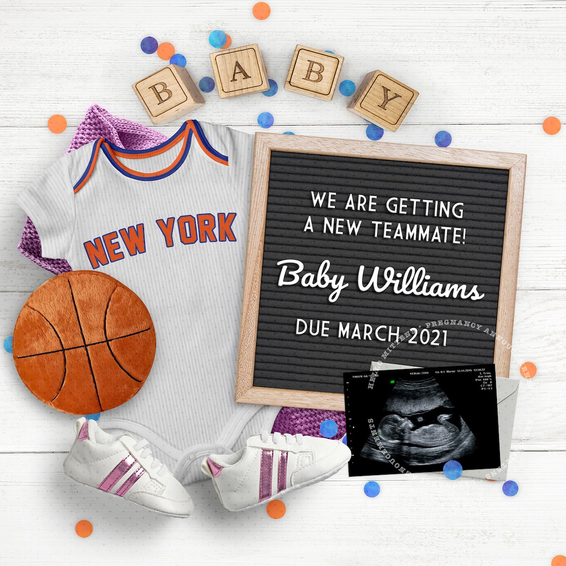 BASKETBALL Baby Pregnancy Announcement for Social Media NEW Etsy
