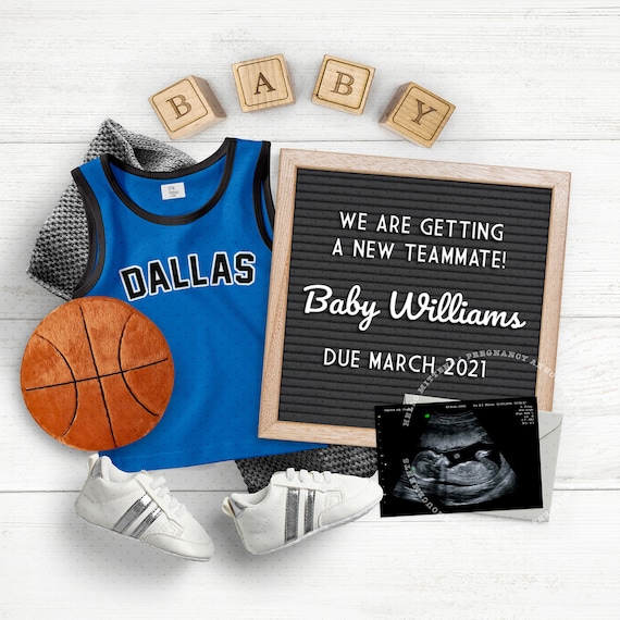 BASKETBALL Baby, Pregnancy Announcement for Social Media, Dallas Sports