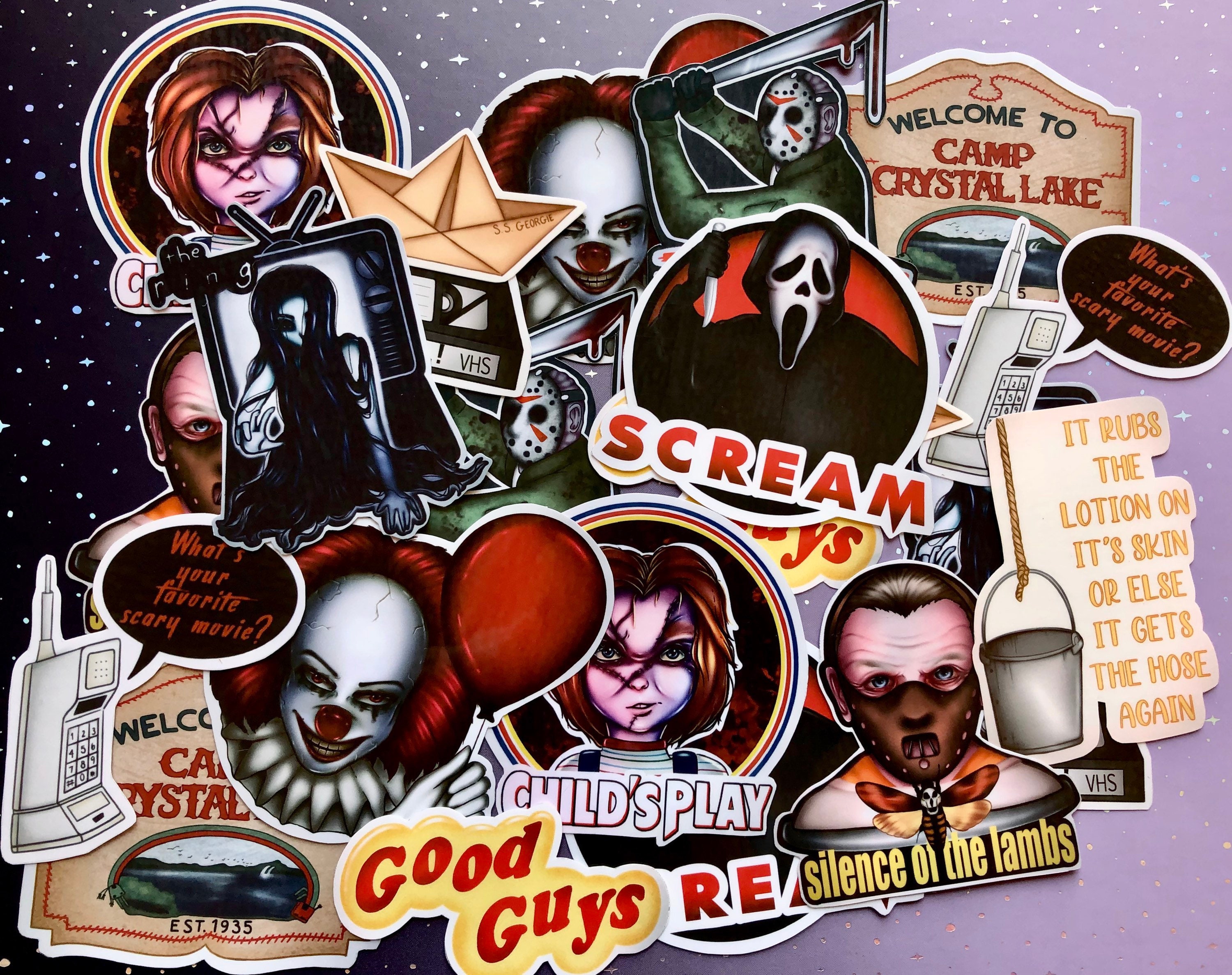 Horror Movie Sticker Set Halloween Stickers Horror Movie Etsy
