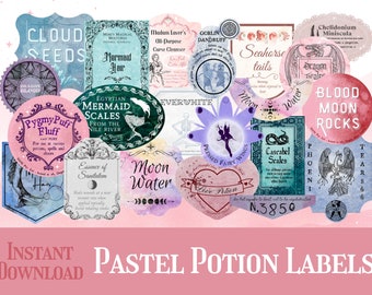21 Pastel Potion Labels