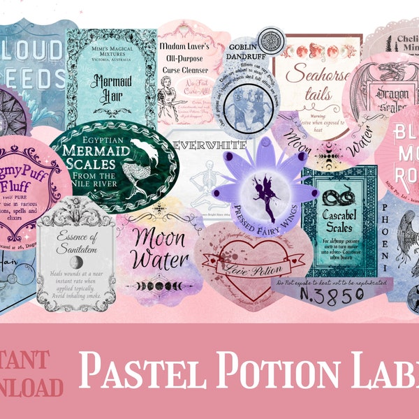 21 Pastel Potion Labels