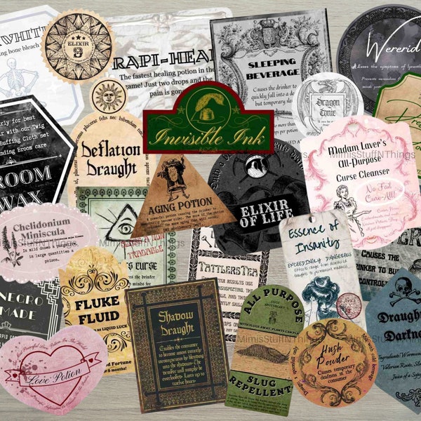 Pack of 25 Potion Labels High Quality Download