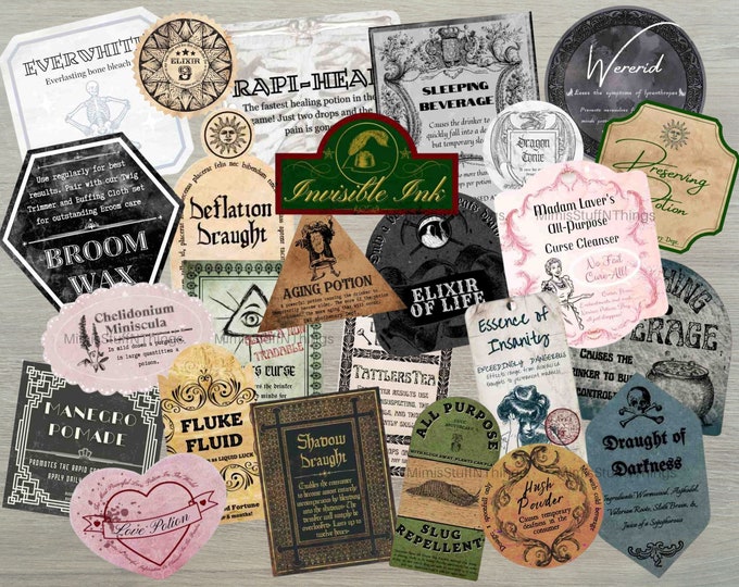 Digital Download | Gillyweed Potion Label | Download and Print - Etsy ...