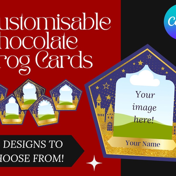 Chocolate Frog Cards Template Etsy