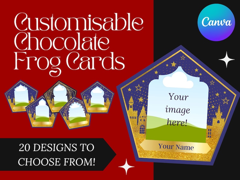 Customisable Chocolate Frog Cards Etsy