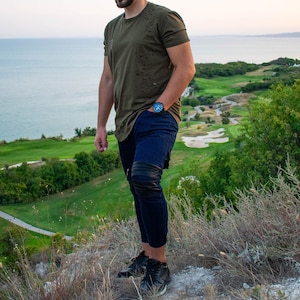Pantalones de hombre/Pantalones de mezclilla de estilo urbano/Pantalones hechos a mano/Vaqueros de estilo urbano/Joggers de mezclilla/Vaqueros de corte relajado/Pantalones de moda urbana para hombre/Pantalones/AE139
