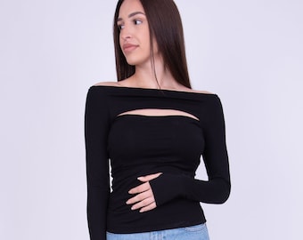 black evening top