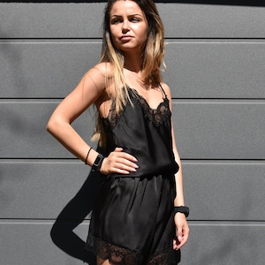 Silk Women&#39;s Top/Sleeveless Tank Top/Silk Blouse/Classic Blouse/Women&#39;s Silk Shirt/Silk Camisole/Lace and Silk Blouse/Formal Blouse/AE137