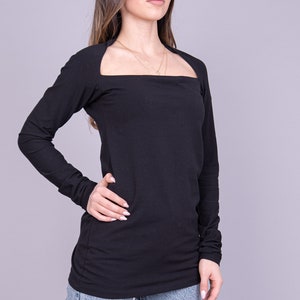 Cut Out Top/Off Shoulder Top/Casual Blouse/Black Long Sleeve Blouse/Elegant Top/Perfect Top/Streetstyle Top/Black Evening Blouse/AE222