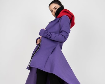 Asymmetrical French Terry Coat: Oversized Streetstyle Jacket