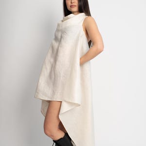 Asymmetric Linen Blouse/Handmade Linen Tunic/Minimalist High-Low Dress/Asymmetrical Linen Top/Linen Tunic/Asymmetrical Linen Tunic/AE433
