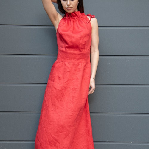linen caftan dress V-Neck or underdresses to create a personalized style Knee Length Silk, Tan Linen