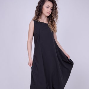 Asymmetric Dress/Halter Dress/Black Loose Dress/Cute Maxi Dress/Tank Dress/Draped Dress/Formal Dress/Wedding Dress Alternative/AE262 image 1