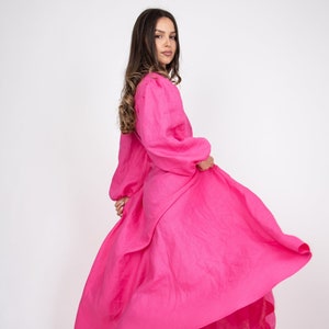 Linen Maxi Dress, Summer Caftan Gown/AE338