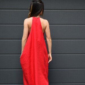 Linen Maxi Dress/Kaftan Maxi Dress/Flax Dress/Loose Linen Dress/Full Length Dress/Linen Caftan/Beach Kaftan/Linen Robe/Open Back Dress/AE229