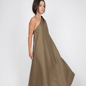 One Shoulder Dress/Asymmetrical Long Dress/Kaftan Maxi Dress/Handcrafted Dress/Cute Maxi Dress/Cotton Maxi Dress/White Kaftan Dress/AE330 image 2