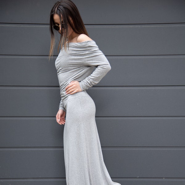 Evening Maxi Dress/Casual Maxi Dress/Cute Maxi Dress/Cotton Maxi Dress/Flowy Long Dress/Feminine Dress/Draped Dress/Loose Maxi Dress/AE223