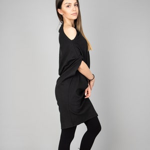 Black Asymmetrical Tunic/Oversized Tunic/Loose Blouse/Handmade Sweater Dress/Cotton Tunic/Loose Tunic/Black Dress/Cotton Dress/AE210