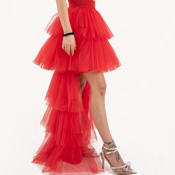 Jupe femme Tulle/Mini jupe Tulle/Jupe Tutu faite à la main/Jupe rouge/Robe de fête/Jupe de mariage/Jupe Tulle de demoiselle d’honneur/Jupe de bal/AE401