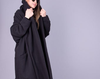 Loose Coat/Streetstyle Jacket/Oversized Coat/Asymmetrical Sweatshirt/Cotton Maxi Jacket/Coat/Blanket Coat/Cute Oversized Sweatshirt/AE205