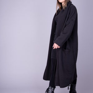 Loose Coat/Streetstyle Jacket/Oversized Coat/Asymmetrical Sweatshirt/Cotton Maxi Jacket/Coat/Blanket Coat/Cute Oversized Sweatshirt/AE205 image 7