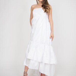 Taffeta Wedding Dress/Ruffle Wedding Dress/Unique Wedding Dress/Fairy Wedding Dress/Cute Wedding Dress/Asymmetric Dress/Bridesmaid/AE270 image 7