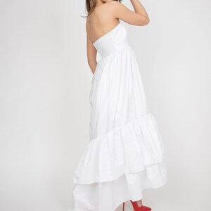 Taffeta Wedding Dress/Ruffle Wedding Dress/Unique Wedding Dress/Fairy Wedding Dress/Cute Wedding Dress/Asymmetric Dress/Bridesmaid/AE270 image 5