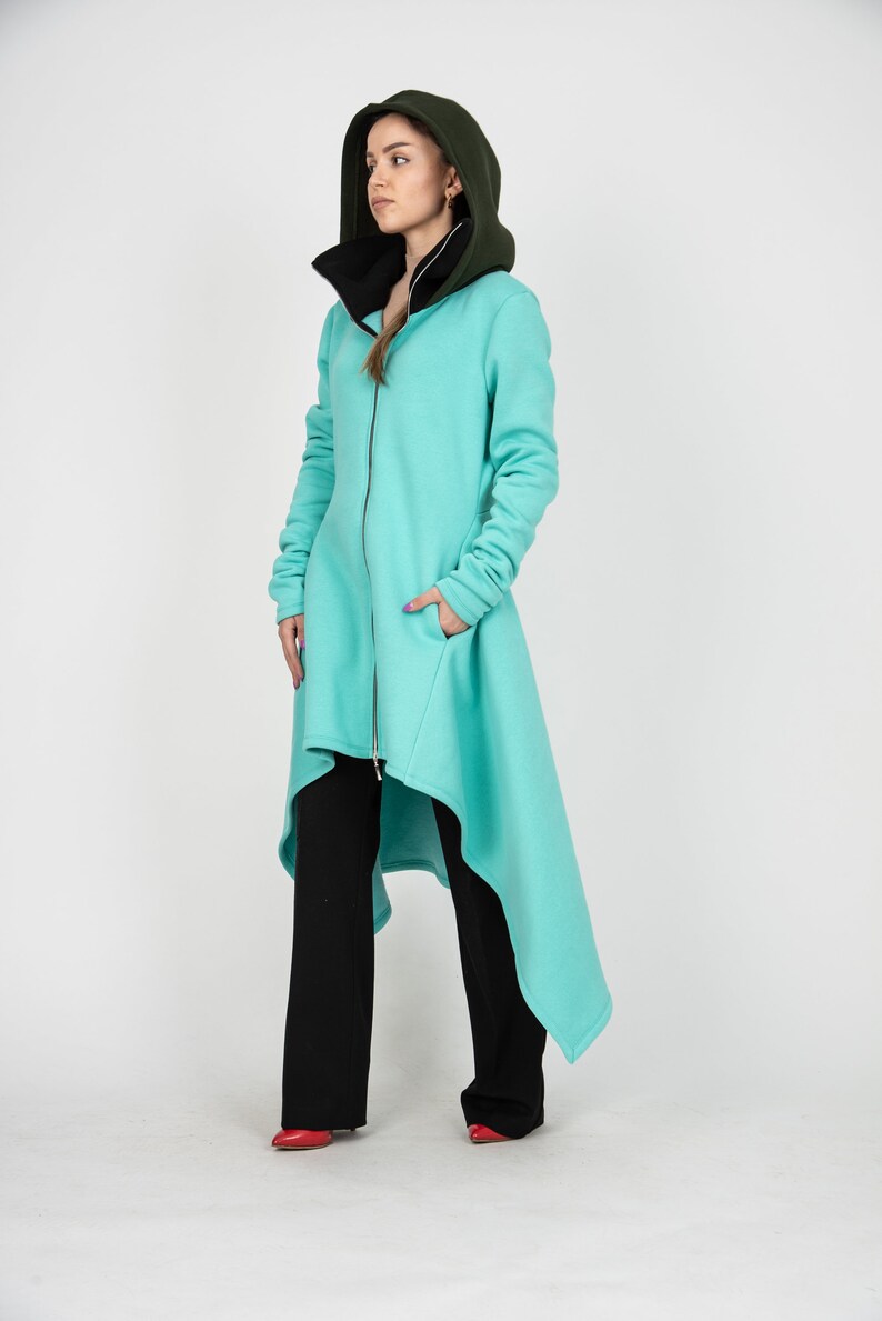 Cute Oversize Sweatshirt/Colorful Oversized Coat/Loose Coat/Asymmetrical Sweatshirt/Warm Winter Jacket/Blanket Coat/Streetstyle Jacket/AE371 image 5