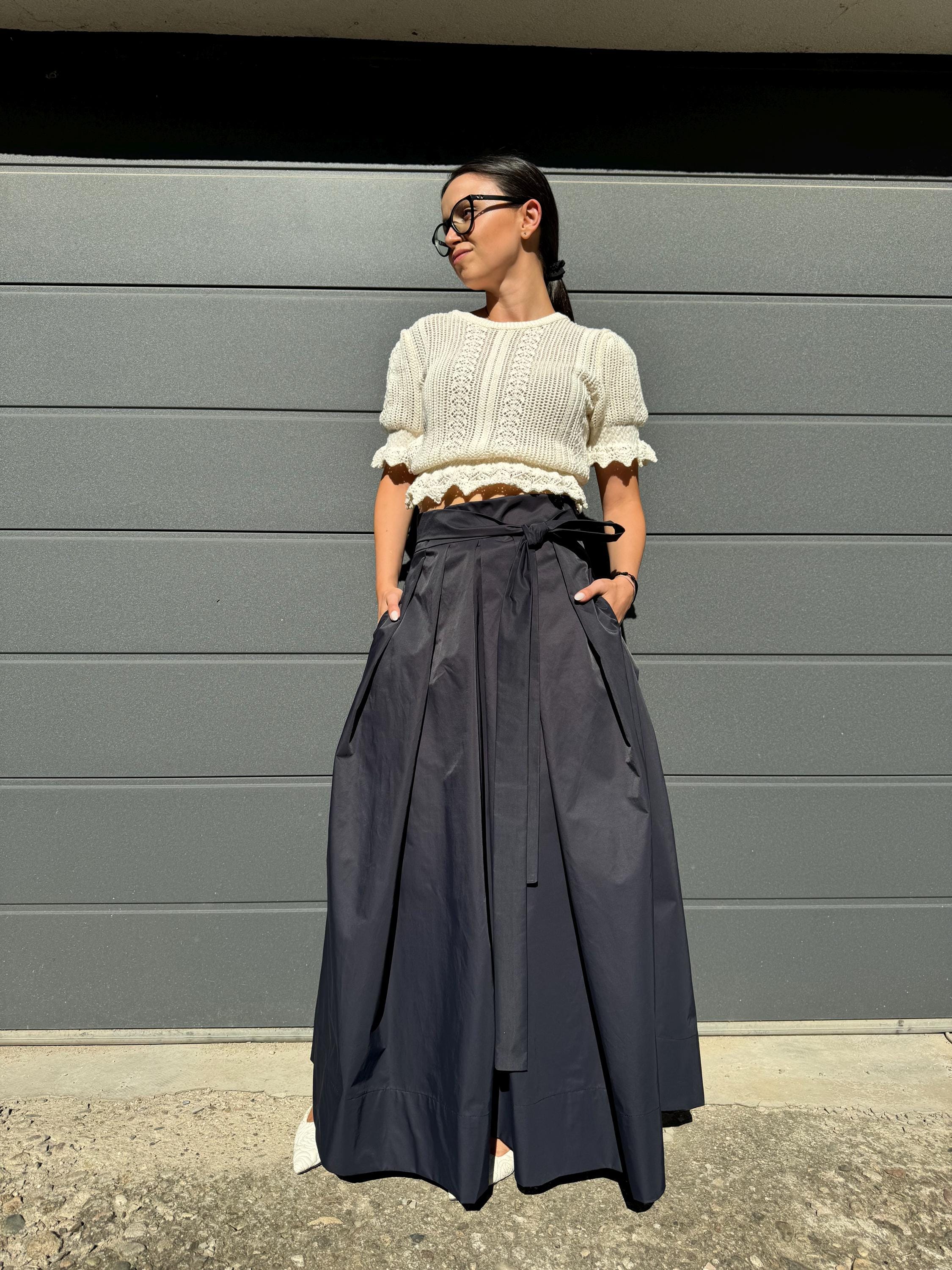 Handmade Taffeta Maxi Skirt: Elegant Pleated Long Skirt - Etsy