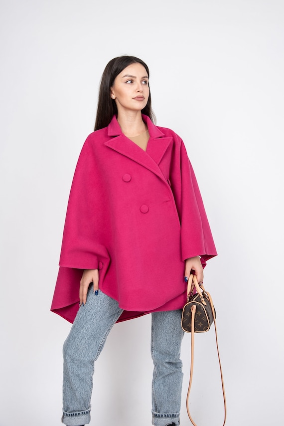 Fashion Jacket/Cape Coat/Windproof Jacket/Warm Coat/Plus Size Coat/Wool Cape Coat/Winter Cape Coat/Vintage Coat/Slow Fashion/AE352