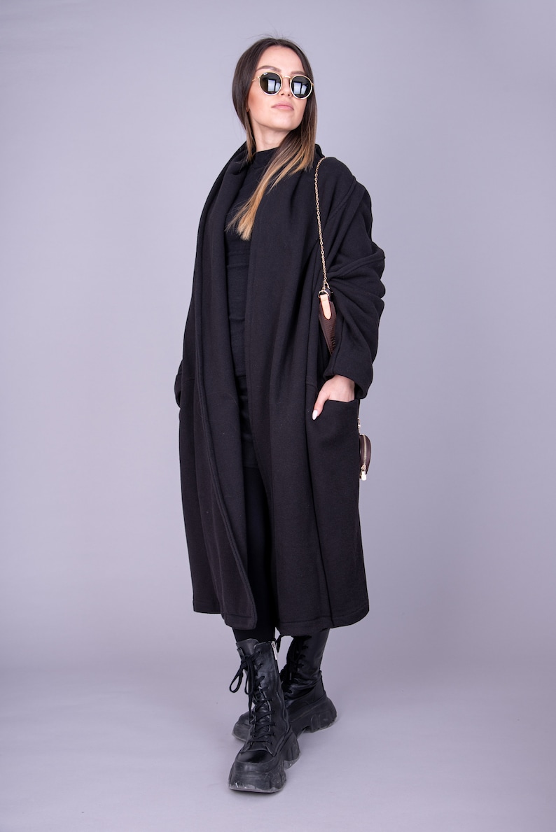 Loose Coat/Streetstyle Jacket/Oversized Coat/Asymmetrical Sweatshirt/Cotton Maxi Jacket/Coat/Blanket Coat/Cute Oversized Sweatshirt/AE205 image 8