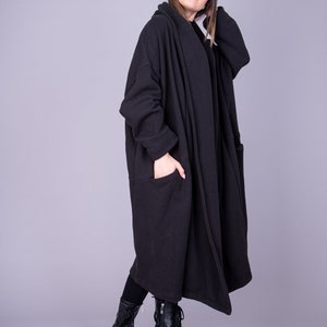 Loose Coat/Streetstyle Jacket/Oversized Coat/Asymmetrical Sweatshirt/Cotton Maxi Jacket/Coat/Blanket Coat/Cute Oversized Sweatshirt/AE205 image 2