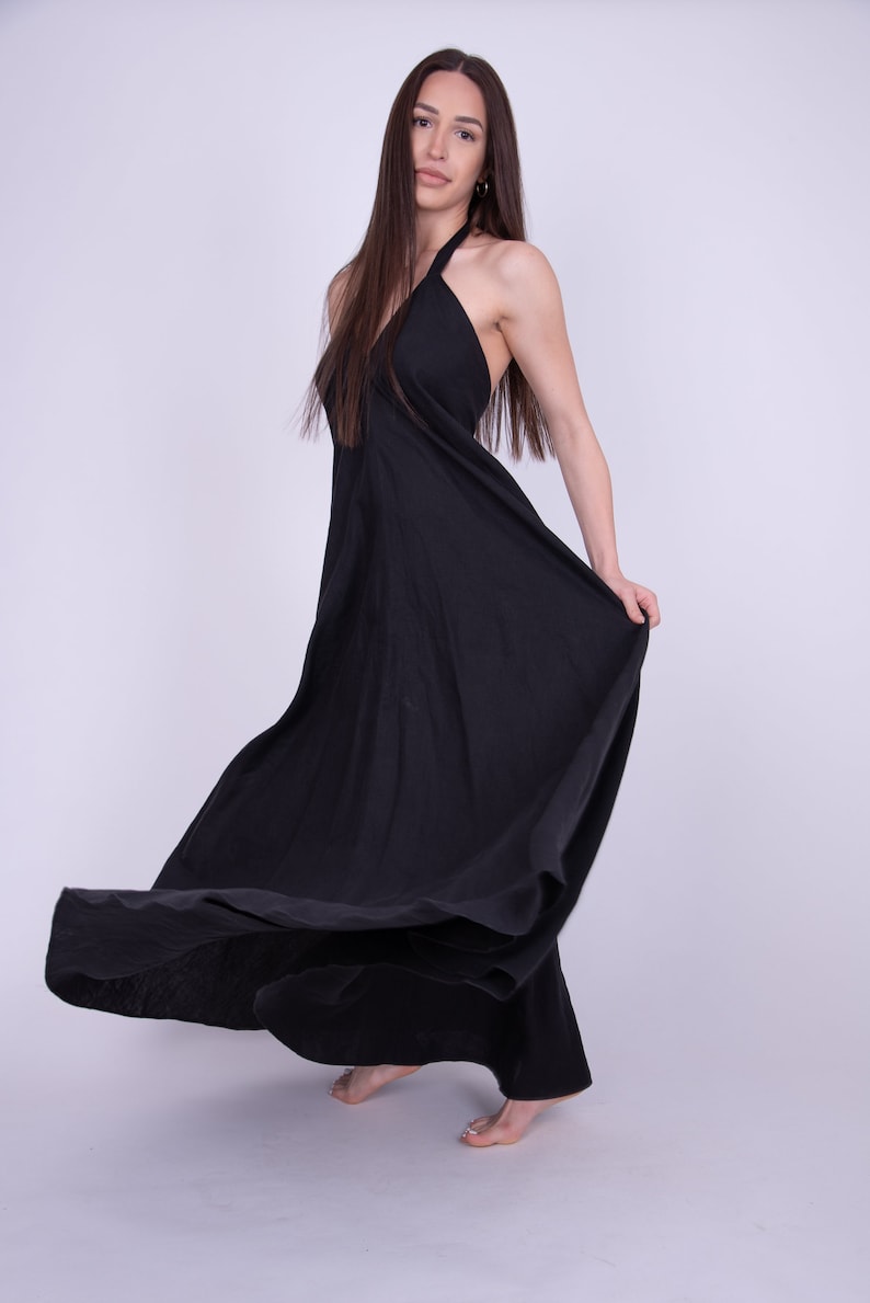 Summer Kaftan Dress/Flax Dress/Open Back shops Dress/Linen Caftan/Kaftan Maxi Dress/Flax Clothing/Loose Linen Dress/Linen Maxi Dress/Robe/AE255