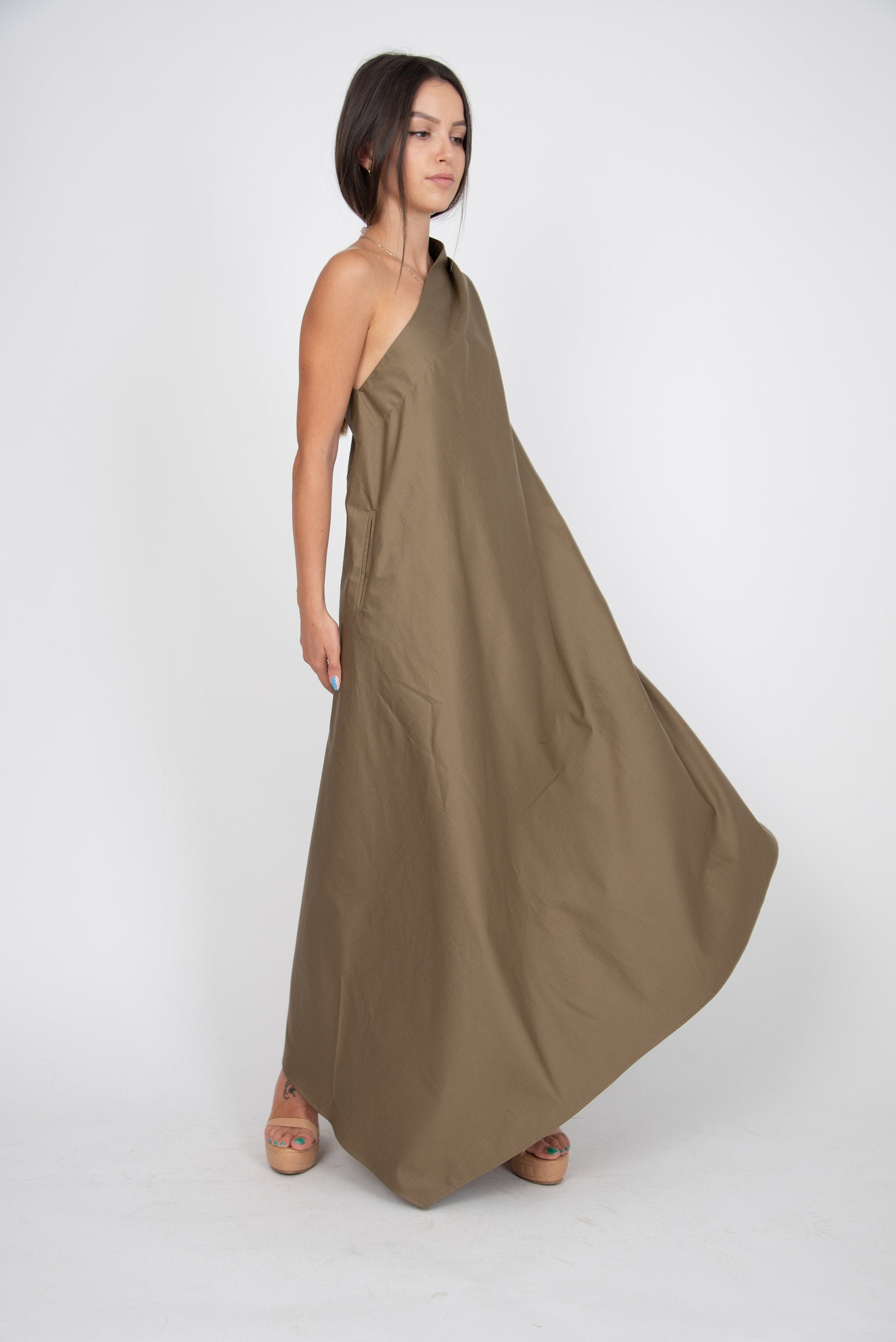 One Shoulder Dress/Asymmetrical Long Dress/Kaftan Maxi | Etsy
