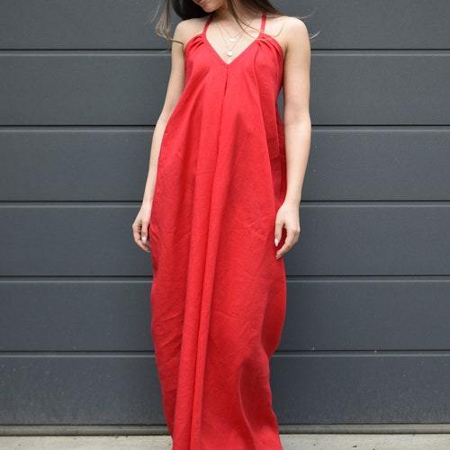 Linen Maxi Dress/Kaftan Maxi Dress/Flax Dress/Loose Linen Dress/Full Length Dress/Linen Caftan/Beach shops Kaftan/Linen Robe/Open Back Dress/AE229