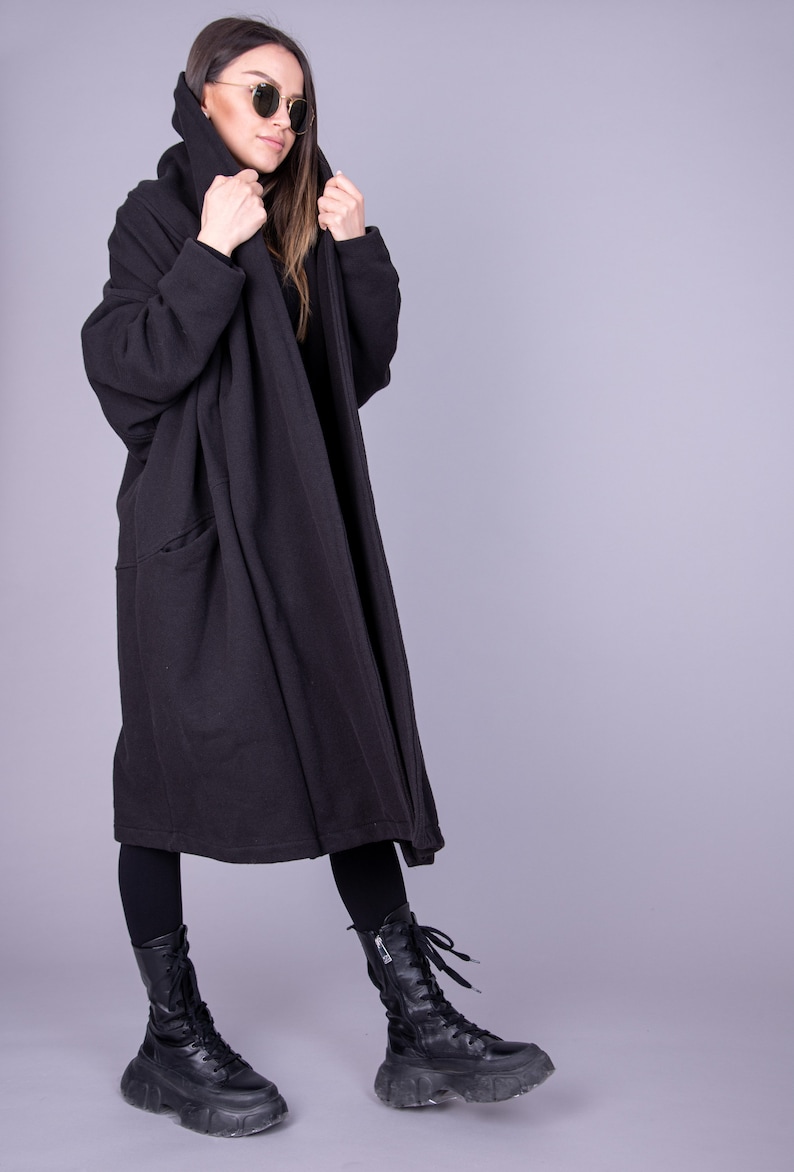 Loose Coat/Streetstyle Jacket/Oversized Coat/Asymmetrical Sweatshirt/Cotton Maxi Jacket/Coat/Blanket Coat/Cute Oversized Sweatshirt/AE205 image 1