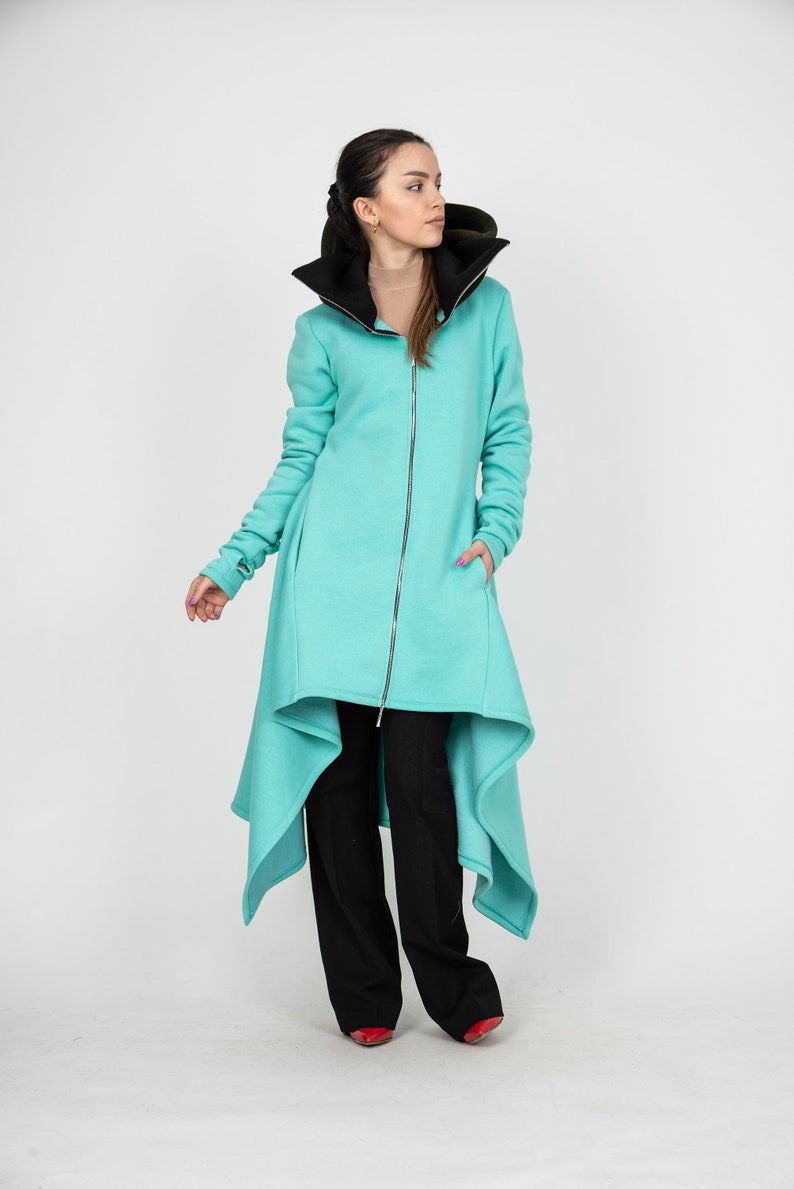 Cute Oversize Sweatshirt/Colorful Oversized Coat/Loose Coat/Asymmetrical Sweatshirt/Warm Winter Jacket/Blanket Coat/Streetstyle Jacket/AE371 image 6