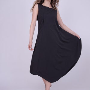 Asymmetric Dress/Halter Dress/Black Loose Dress/Cute Maxi Dress/Tank Dress/Draped Dress/Formal Dress/Wedding Dress Alternative/AE262 image 4