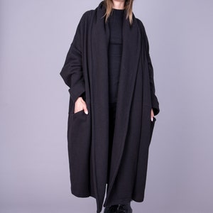 Lockerer Mantel/Streetstyle-Jacke/Oversized-Mantel/Asymmetrisches Sweatshirt/Baumwoll-Maxijacke/Mantel/Deckenmantel/Süßes Oversize-Sweatshirt/AE205 Bild 6