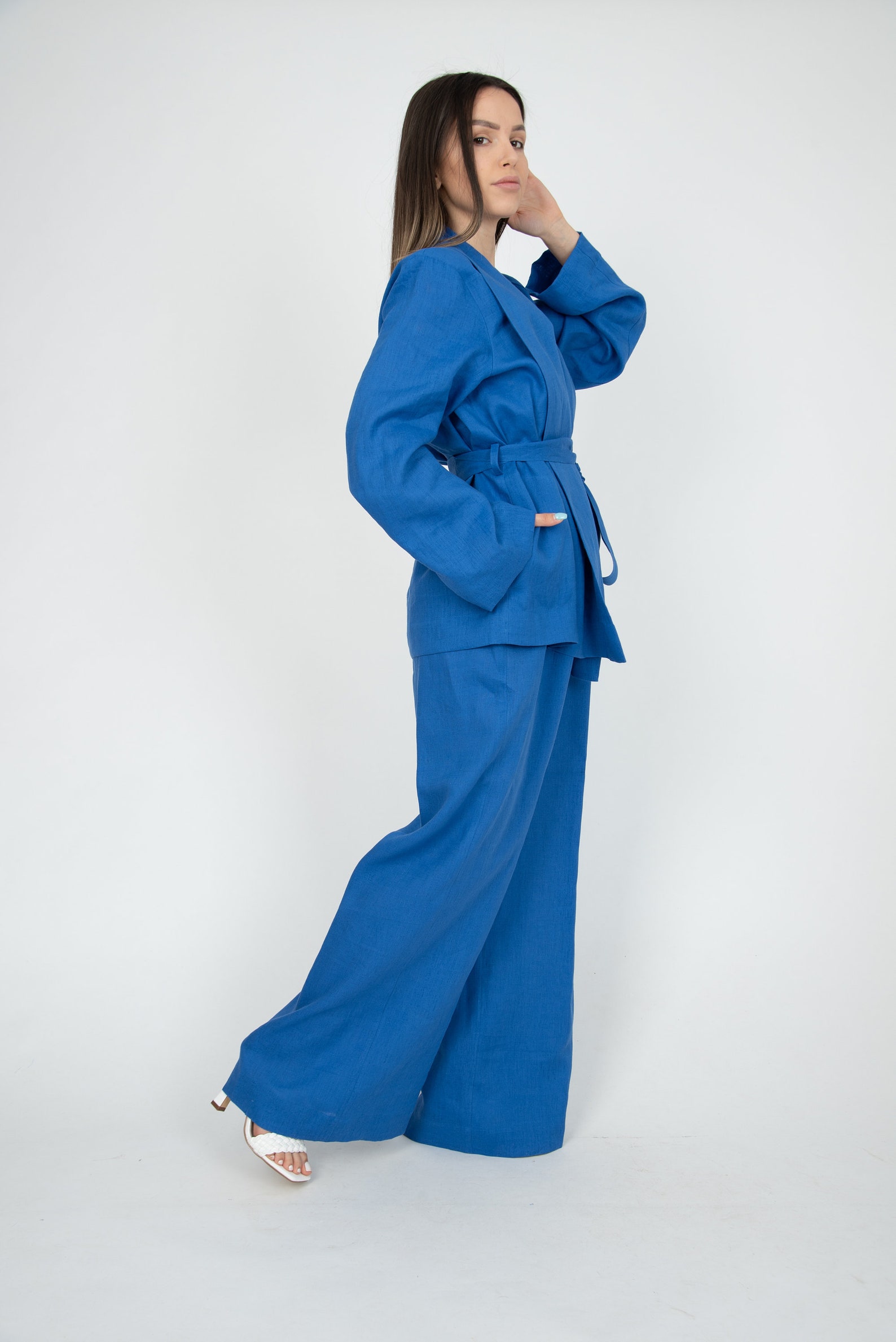 Linen Kimono Pants/Loose Linen Pants/Elegant Pants/Flax Etsy