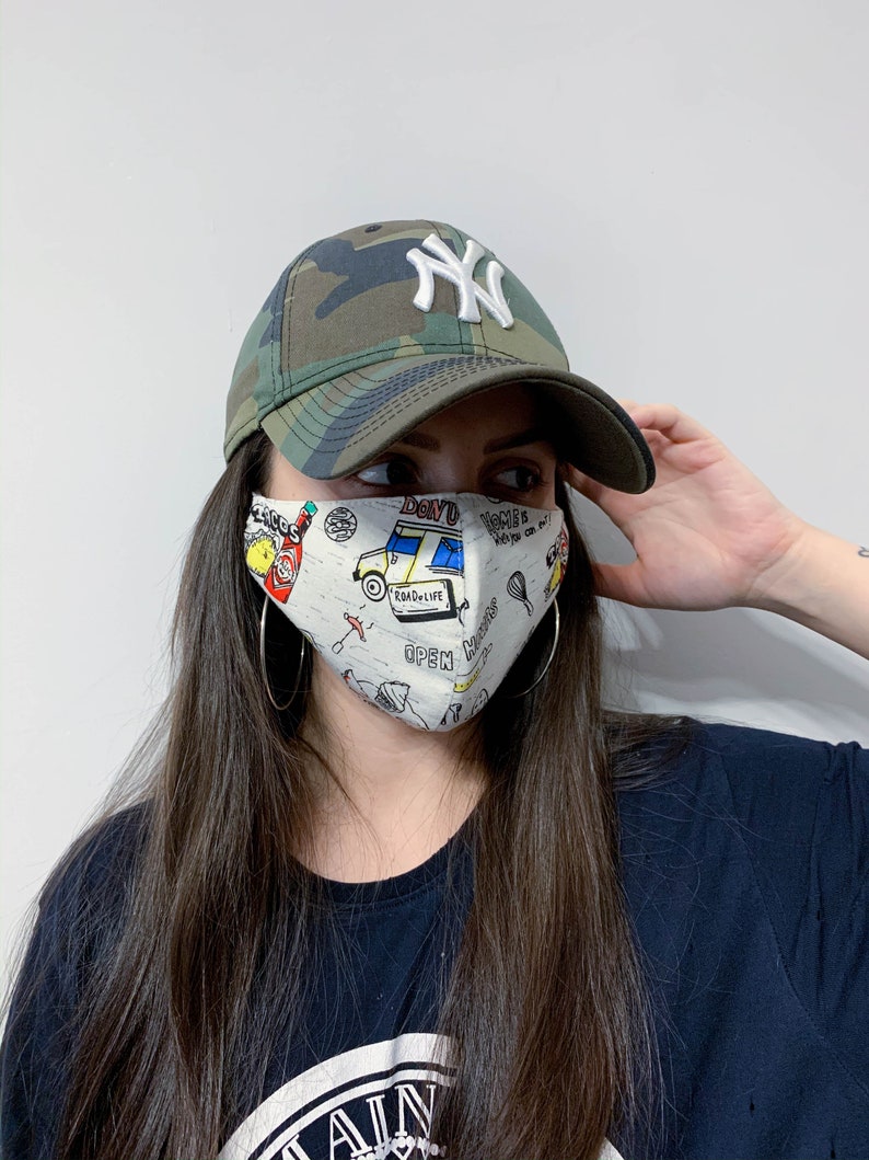 Face Mask/Double Layer Washable Mask/Reusable Mask/Travel Mask/Activity Mask/Kids Face Mask/Color Face Mask/Mask with Slit /S0014 zdjęcie 4